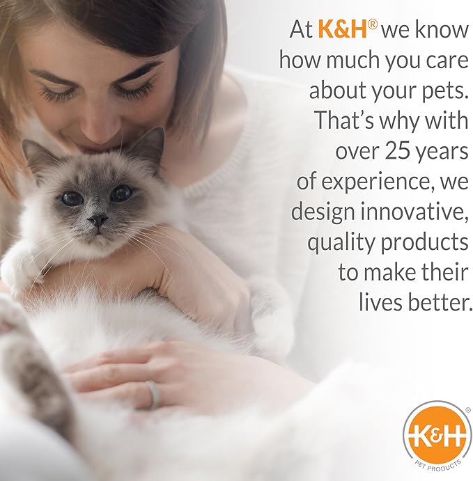 K&H Pet Products Lectro-Soft Orthopedic Outdoor Heated Cat Bed for Outdoor Cat Houses, Safety Listed Automatic Warming Pad, Soft and Flexible, Waterproof, Washable Cover - Small 18 X 14in Tan 20W