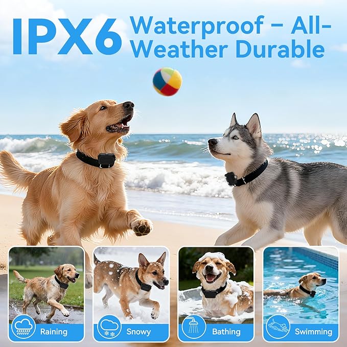Wireless Dog Fence – Precise Signal 3-in-1 Boundary, Training & No-Go Zone System, Waterproof Collar, 10–120 ft Adjustable Range, 2600 ft Remote, for Indoor & Yard Use, Fits 10–120 lb Dogs