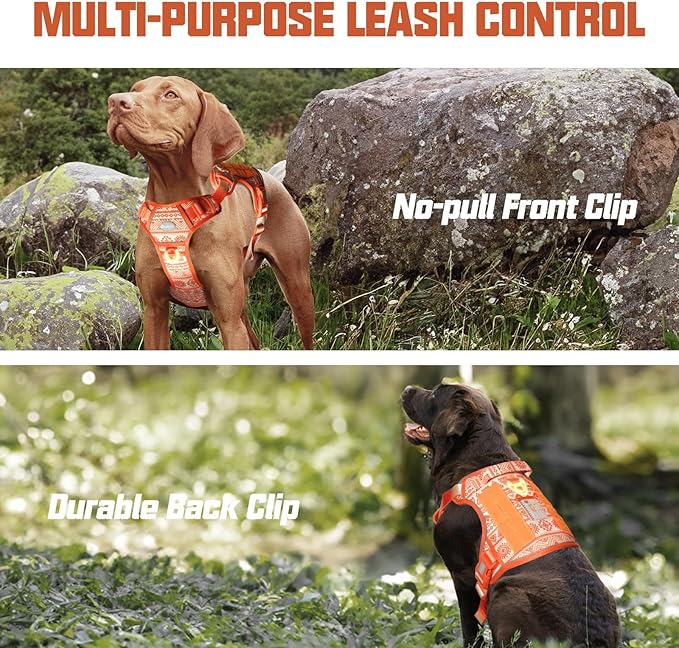 AUROTH Tactical Dog Harness for Large Dogs No Pull Adjustable Pet Harness Reflective K27 Working Training Easy Control Pet Vest Military Service Dog Harnesses