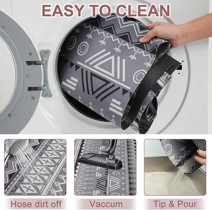 BEAUTYZOO Cat Litter Mat Large 28"x36" - Premium Waterproof Litter Trapping Mat with Non-Slip Backing, Cat Litter Box Mat Scatter Control for Floor, Machine Washable & Urine Proof, Soft for Kitty Paws