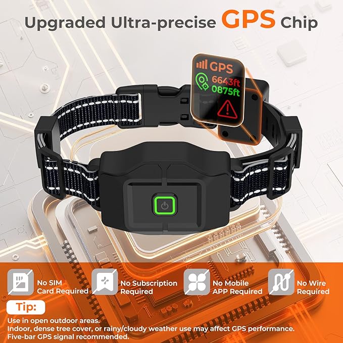 GPS Wireless Dog Fence System - Invisible Fence with Remote Waterproof Electric Dog Training Collar Outdoor for 25-999 Yards Customized Boundary Rechargeable 3 Warning Modes Pet Containment