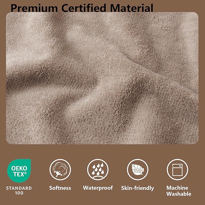 Waterproof Blanket for Couch, Leak Proof Dog Bed Blankets Reversible, Pet Throw Sofa Furniture Protector Machine Washable-52 x82,Beige+Khaki