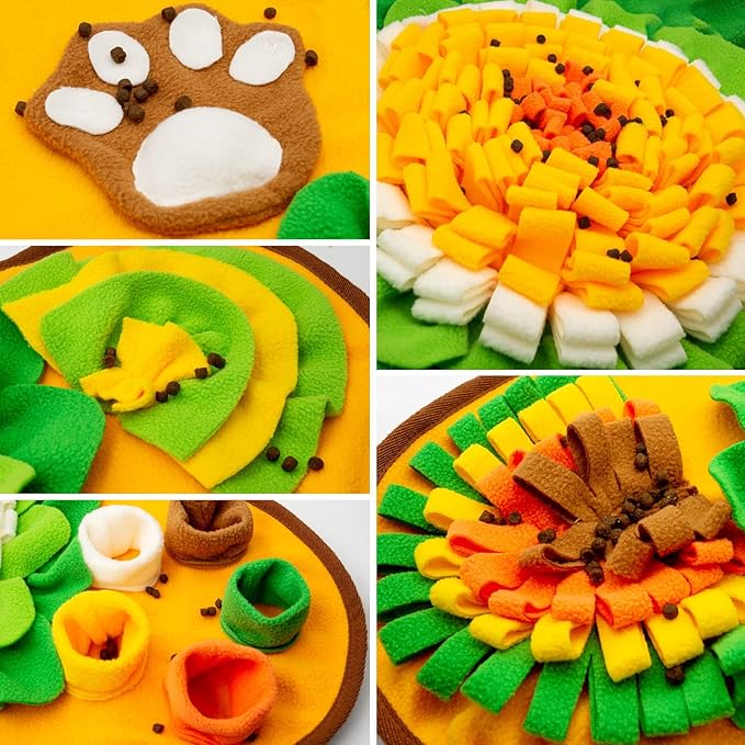 Snuffle Mat for Dogs, Pet Snuffle Matt for Small and Medium Dogs, Interactive Sniff Mat Feeding Mat for Puppies, Slow Feeder Sniffing Dog Treat Mat for Training and Stress Relief