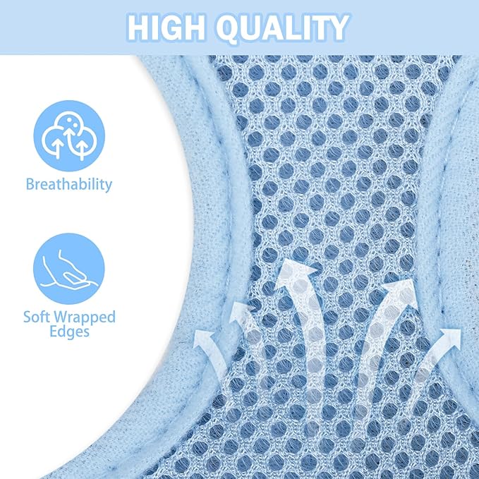 SCENEREAL Puppy Dog Harness with Leash Set for Small Medium Sized Dogs, Soft Mesh Step in Pet Harnesses and Leash, No Chock Plaid Adjustable No Pull Vest for Dogs Cats, Chihuahua,Bulldog (Blue M)