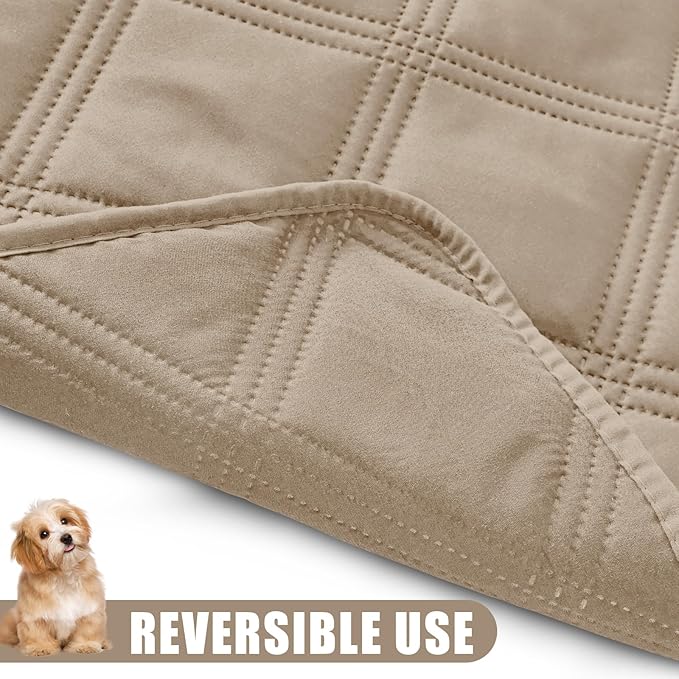 Smiry Waterproof Dog Bed Cover Blanket 30x53, Soft Reversible Pet Blanket, Washable Leakproof Cats Dogs Couch Cover for Sofa, Couch, Furniture, Lattice, Taupe/Taupe