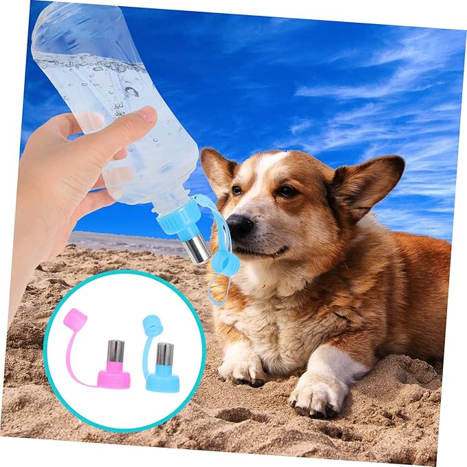 2pcs Portable Dog Water Bottle Outdoor Pet Hydration Kettle for Hiking Travel and Outdoor Activities Includes Convenient Hook Colors