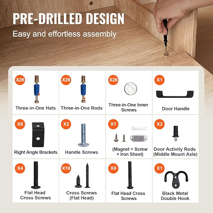 VEVOR Cat Litter Box Enclosure, Hidden Litter Box Furniture with 2 Storage Shelves & 2 Baskets, Wooden Cat Washroom Indoor, Cat House Cabinet Fit Most of Litter Box, 23.6"L x 19.7"W x 50"H, Natural
