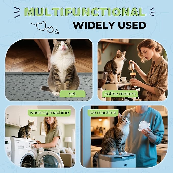 Silicone Cat Litter Mat for Litter Box - 34" X 22"Waterproof Urine - Proof Mat, Non - Slip Trapping Pad to Keep Floor Clean, Easy to Clean Cat Floor Mat（Deep Gray）