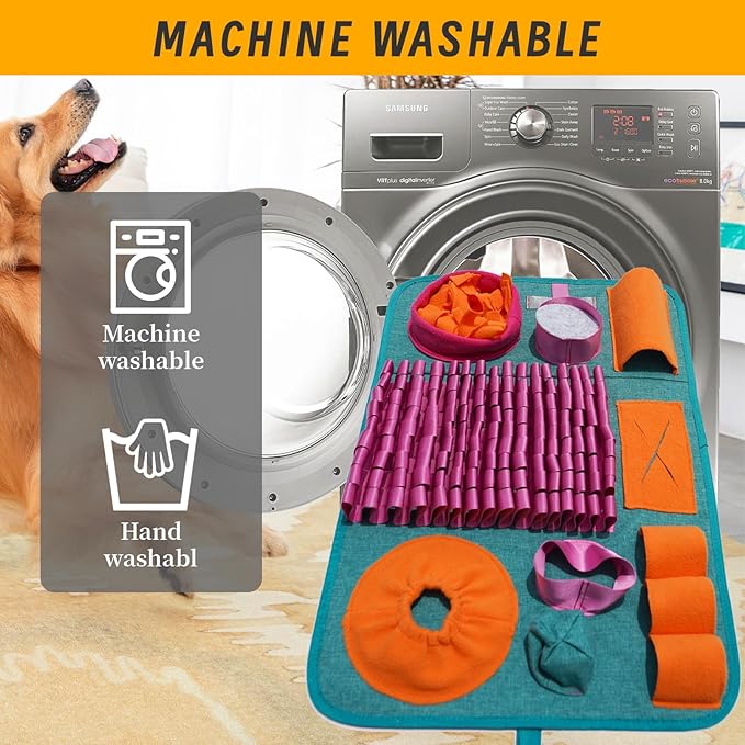 Snuffle mat for Dogs, Interactive Feeding Game, stimulates Natural Foraging Instincts in Cats and Dogs, Travel-Friendly, Dog Treat Dispenser, Suitable for Indoor and Outdoor use.