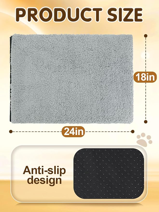 Alphatool 1.6'' Thick Self-Warming Cat Bed - Pet Safe & Non-Electric, Washable Pet Heating Pads, Heated Mat for Indoor & Outdoor Cats, Small Dogs, 15.7 x 23.6in