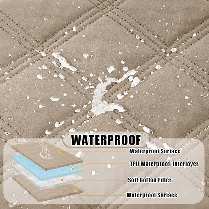 Smiry Waterproof Dog Bed Cover Blanket 30x53, Soft Reversible Pet Blanket, Washable Leakproof Cats Dogs Couch Cover for Sofa, Couch, Furniture, Lattice, Taupe/Taupe