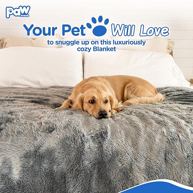 PupProtector Waterproof Throw Blanket for Dogs and Cats, Pet Blanket Cover for Couches, Sofas, Beds, Car Seats, Furniture, Calming Soft Faux Fur, Dark Grey, Original (60" L x 50" W)