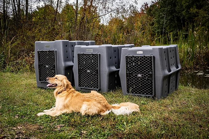 Dakota 283 Canine Rough and Tough Economy Dog Crate w/ Removable Two-Way Door - Heavy Duty Outdoor Kennel for Medium Breed Dogs (Coyote Granite, Intermediate)