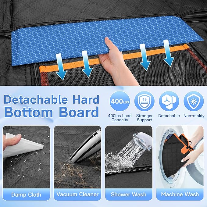 Dog Car Seat Cover for Back Seat, Hard Bottom Car Seat Cover for Dogs with Door Protectors, Waterproof Back Seat Extender for Dogs, Scratch-Resistant, Suitable for Cars