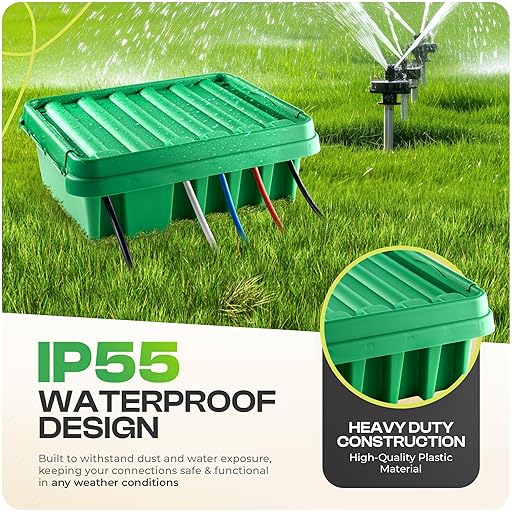 SockitBox – The Original Weatherproof Connection Box – Indoor & Outdoor Electrical Power Cord Enclosure for Timers, Extension Cables, Reels, Transformers, Power Strips, Lights & Tools – Large – Green