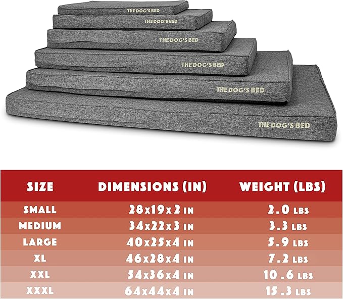 The Dog’s Bed Orthopedic Memory Foam Dog Bed, Small Grey Poly-Linen Pain Relief for Arthritis, Hip & Elbow Dysplasia, Post Surgery, Supportive, Calming, Waterproof Washable Covers, Veterinary Approved