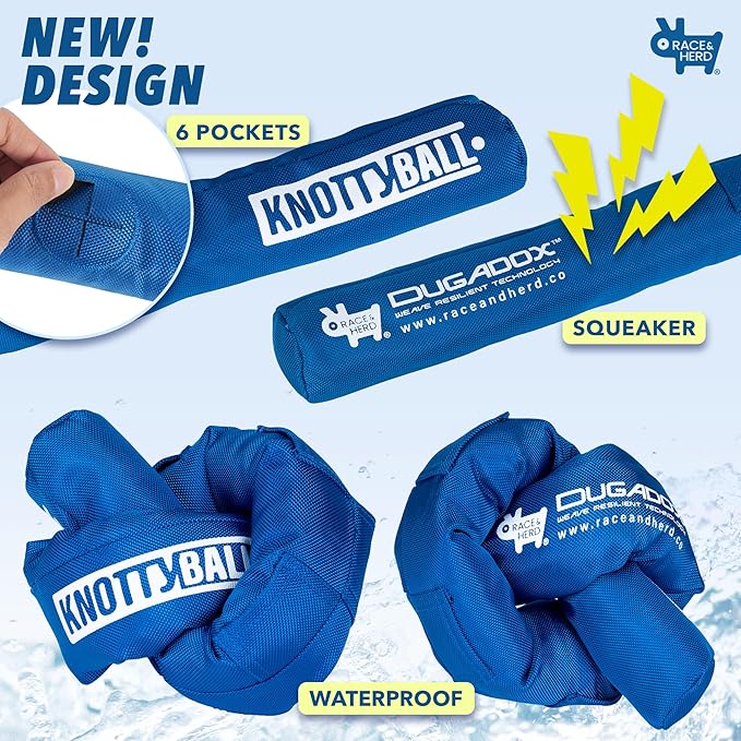 Race&Herd KnottyBall Snuffle Ball, Interactive Dog Puzzle Toy for Dogs, Stimulating Dog Toys for Boredom, Treat Puzzle Toys for Dogs Enrichment, Snuffle Treat Dispensing Smart Dog Toys, 6 Round Slot