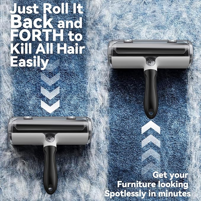 Belife Pet Hair Remover Roller Reusable Lint Roller for Dog and Cat Hair, Multi-Surface Pet Hair Removal Tool for Couch, Furniture, Carpet, Clothes, Bedding (Black)