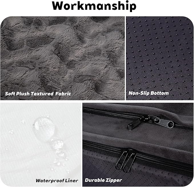 Orthopedic Dog Bed Couch for Large Sized Pets with Egg Foam Support, Four-Sided Bolster Cushions, Soft Tear-Resistant Fabric, and Removable Machine Washable Plush Cover