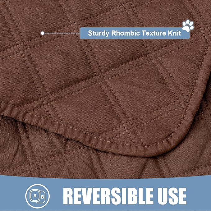 Smiry Waterproof Dog Bed Cover Pet Blanket, Soft Washable Dog Blanket for Furniture Bed Couch Sofa Reversible, Checkered (30"x70", Brown/Brown)