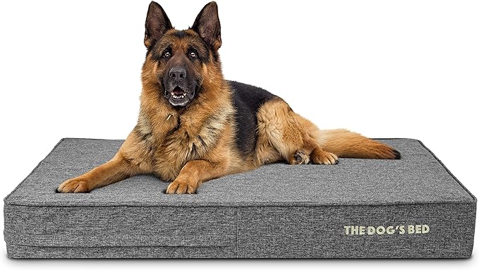 The Dog’s Bed Orthopedic Memory Foam Dog Bed, XL Grey Linen, Pain Relief for Arthritis, Hip & Elbow Dysplasia, Post Surgery, Lameness, Calming, Waterproof Washable Covers, Veterinary Approved