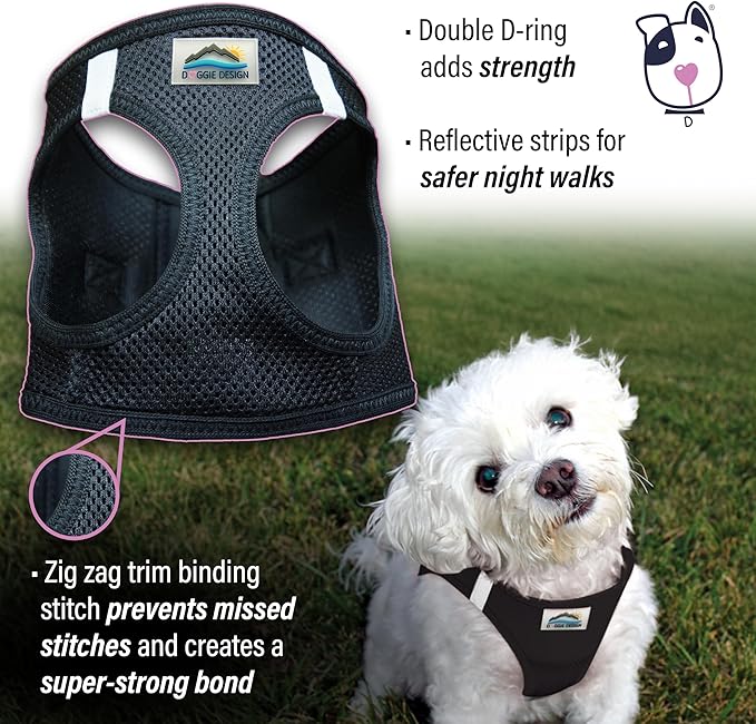 Choke Free Reflective Step in Ultra Harness - Black American River (XS)