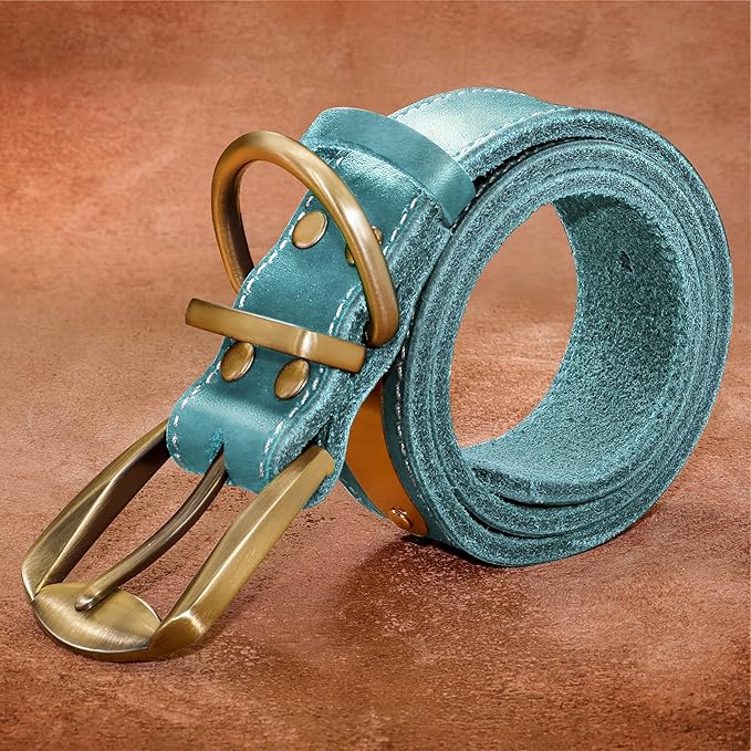 Didog Genuine Leather Dog Collars with Engraved Nameplate, Personalized Soft Leather Dog Collar with Custom ID Tag, Brown/Green/Red for Small Dogs (M,Blue)