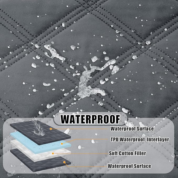 Smiry Waterproof Dog Bed Cover Blanket 40x70, Soft Reversible Pet Blanket, Washable Leakproof Cats Dogs Couch Cover for Sofa, Couch, Furniture, Lattice, Dark Grey/Dark Grey