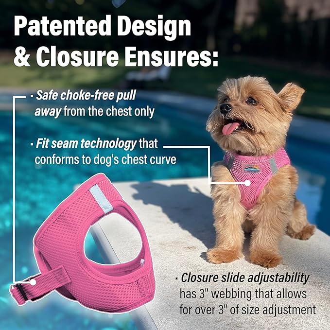 Doggie Design Dog Harness - No Choke Dog Harness, Dog Vest, Mesh Polyester, Pet Harness, Simple Step in and Go Design, Harness for Dog - Candy Pink, S