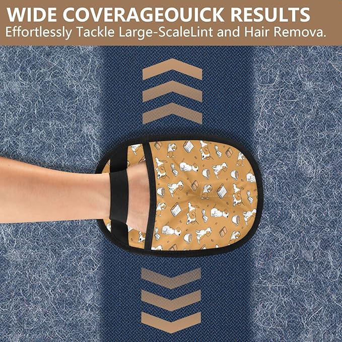 Pet Grooming Gloves Reusable Dog & Cat Hair Remover for Furniture, Car Interiors Multi-Surface Deshedding Tool for Carpets, Bedding & Home Cleaning