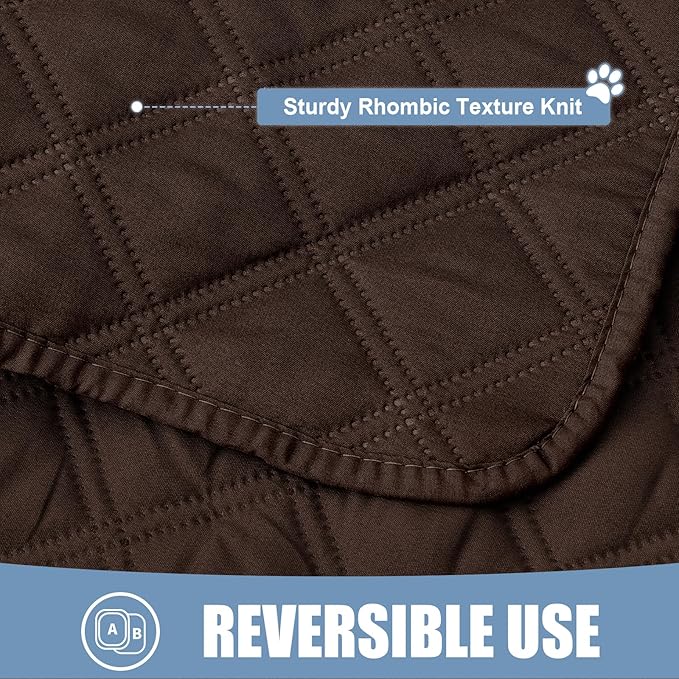 Smiry Waterproof Dog Bed Cover Pet Blanket, Soft Washable Dog Blanket for Furniture Bed Couch Sofa Reversible, Checkered (68"x82", Chocolate/Chocolate)