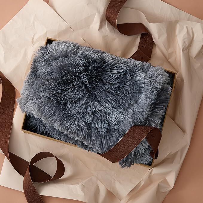 Bedsure Waterproof Dog Blankets for Large Dogs - Cat Blanket for Couch Protector Washable Long Faux Fur,Calming Soft Reversible Throw Furniture Protection for Puppy Pet, 50"x60", Tie-dye Grey