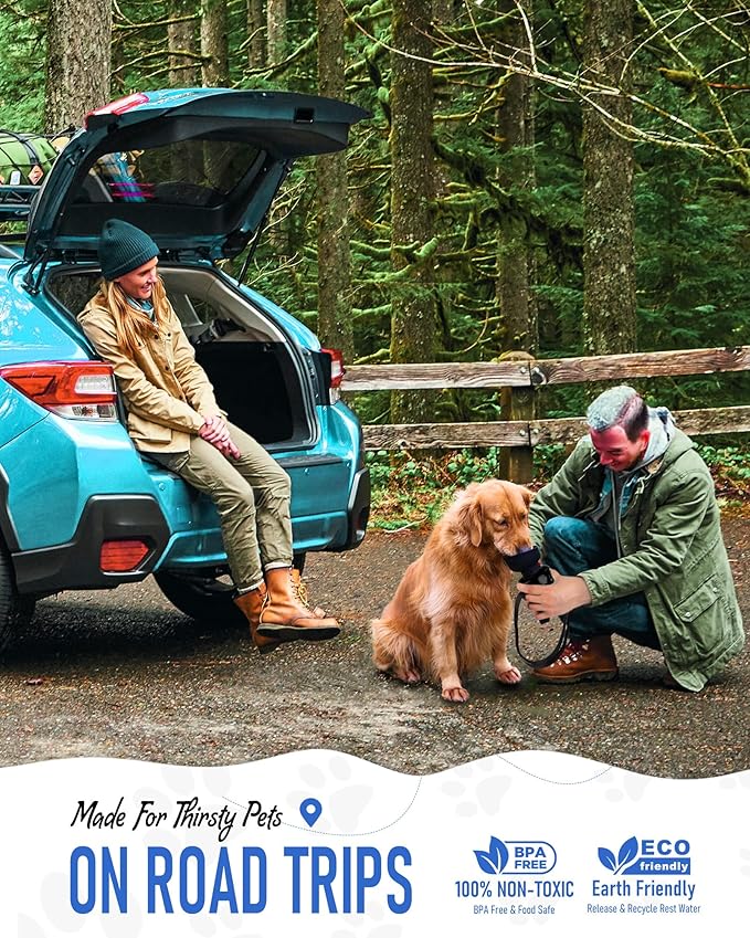 lesotc Dog Water Bottle, Portable Dog Water Dispenser, Leak Proof Dog Travel Water Bottle, Squeeze Pet Water Bottle for Walking On The Go, Dog Hiking Accessories for Outdoor, Hiking, Travel