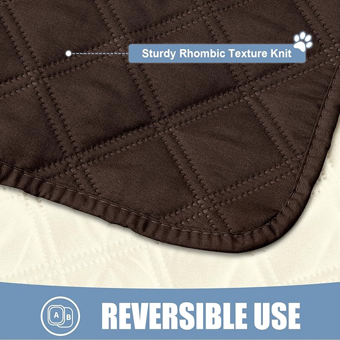 Smiry Waterproof Dog Bed Cover Pet Blanket, Soft Washable Dog Blanket for Furniture Bed Couch Sofa Reversible, Checkered (40"x50", Chocolate/Beige)