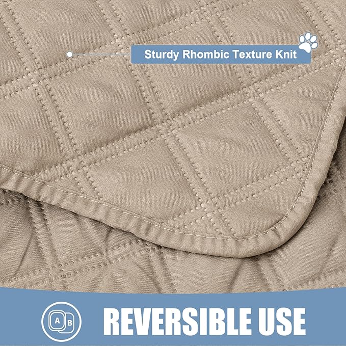 Smiry Waterproof Dog Bed Cover Pet Blanket, Soft Washable Dog Blanket for Furniture Bed Couch Sofa Reversible, Checkered (30"x53", Taupe/Taupe)