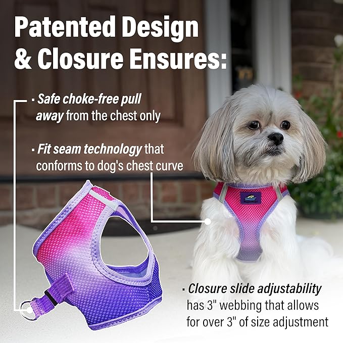 Doggie Design Dog Harness - No Choke Dog Harness, Dog Vest, Mesh Polyester, Pet Harness, Simple Step in and Go Design, Harness for Dog - Raspberry Sundae, M