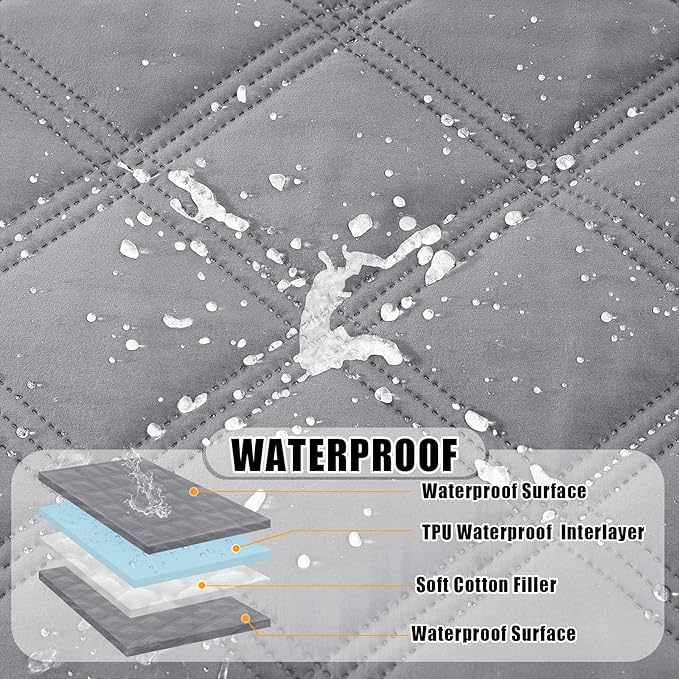 Smiry Waterproof Dog Bed Cover Blanket 30x70, Soft Reversible Pet Blanket, Washable Leakproof Cats Dogs Couch Cover for Sofa, Couch, Furniture, Lattice, Grey/Grey