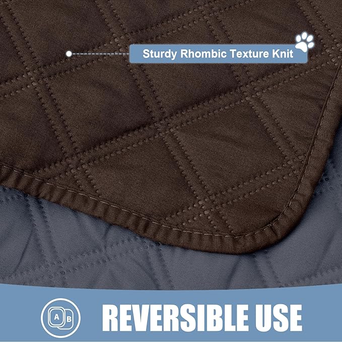 Smiry Waterproof Dog Bed Cover Pet Blanket, Soft Washable Dog Blanket for Furniture Bed Couch Sofa Reversible, Checkered (40"x50", Chocolate/Dark Grey)