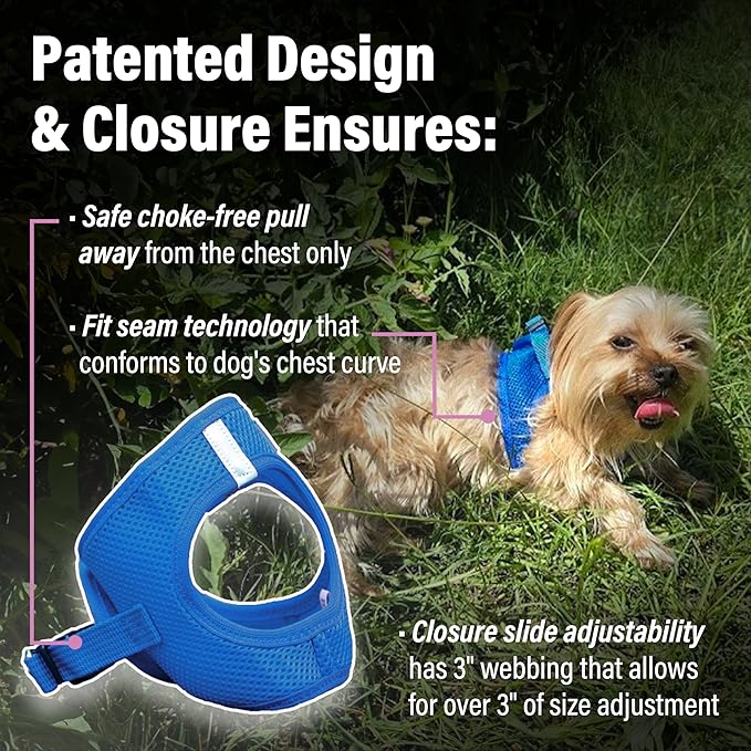 Doggie Design Dog Harness - No Choke Dog Harness, Dog Vest, Mesh Polyester, Pet Harness, Simple Step in and Go Design, Harness for Dog - Cobalt Blue, M