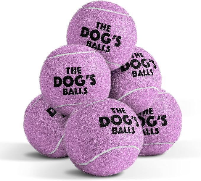 The Little Dog's Balls, Dog Tennis Balls, Lilac 6-Pack, Strong Toy for Agility Training, Puppy Training, Play, Exercise & Fetch, 1.9 Inches Diameter