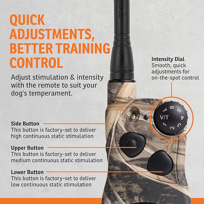 SportDOG Brand WetlandHunter 1825X Camouflage Remote Trainer - Rechargeable Dog Training Collar with Static, Vibrate, and Tone - 1 Mile Range - SD-1825XCAMO