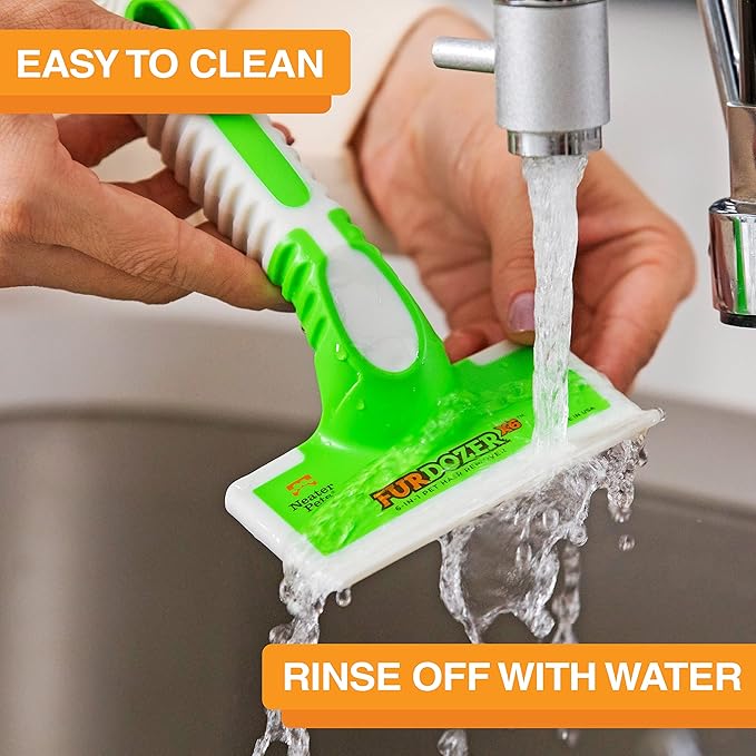 FurDozer Pet Hair Remover & Auto Detailing Tools - Cat & Dog Hair Remover for Carpets, Car Interiors, Couches, Bedding, & Pet Furniture (Green, (2 Pack) - X6)