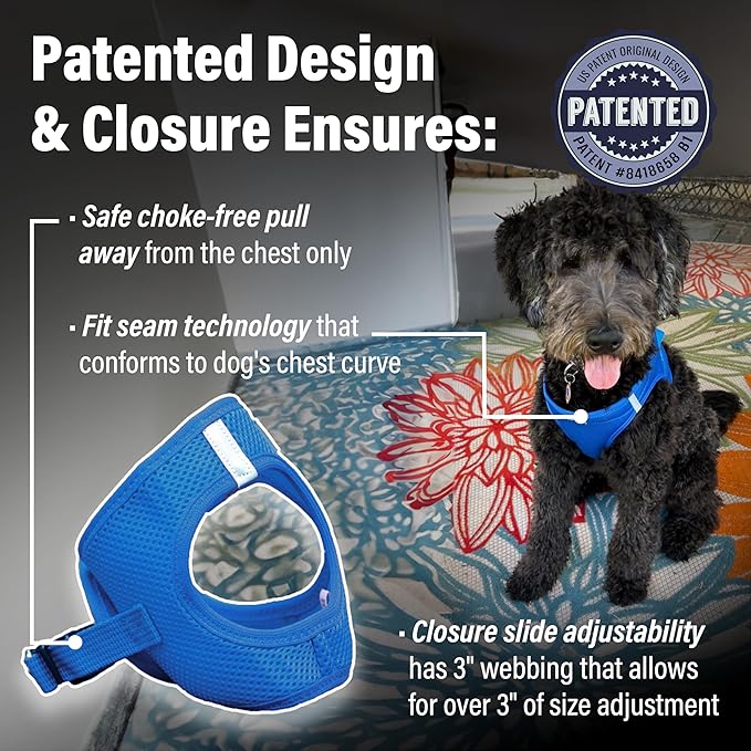 Doggie Design Dog Harness - No Choke Dog Harness, Dog Vest, Mesh Polyester, Pet Harness, Simple Design, Harness for Dog - Cobalt Blue, 2X/3XL