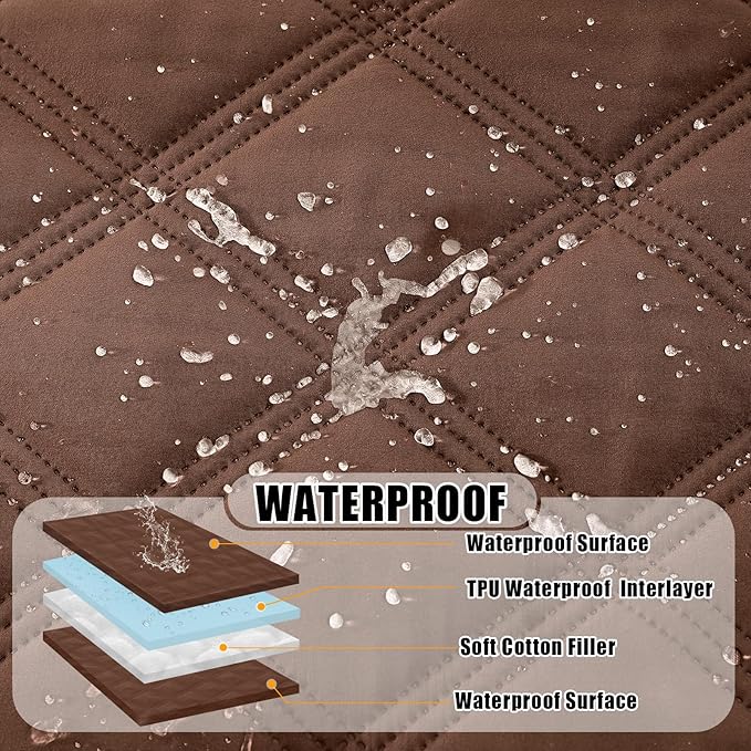 Smiry Waterproof Dog Bed Cover Blanket 52x82, Soft Reversible Pet Blanket, Washable Leakproof Cats Dogs Couch Cover for Sofa, Couch, Furniture, Lattice, Brown/Brown