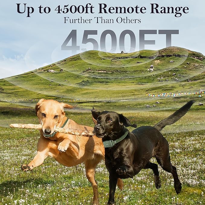 Dog Shock Collar for 2 Dogs, 4500FT Dog Training Collar Rechargeable Electric Collar with Recording & Calling & Vibration & Shock for All Breeds (Green)