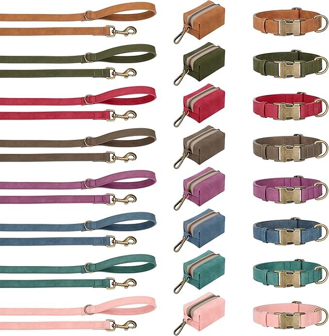 Didog Soft PU Leather Dog Collar, Stylish Quick Released Dog Collars for Large Dogs, Easy Clean Adjustable Pet Collar for Daily Walking, Purple, XL Fit 17-27" Neck