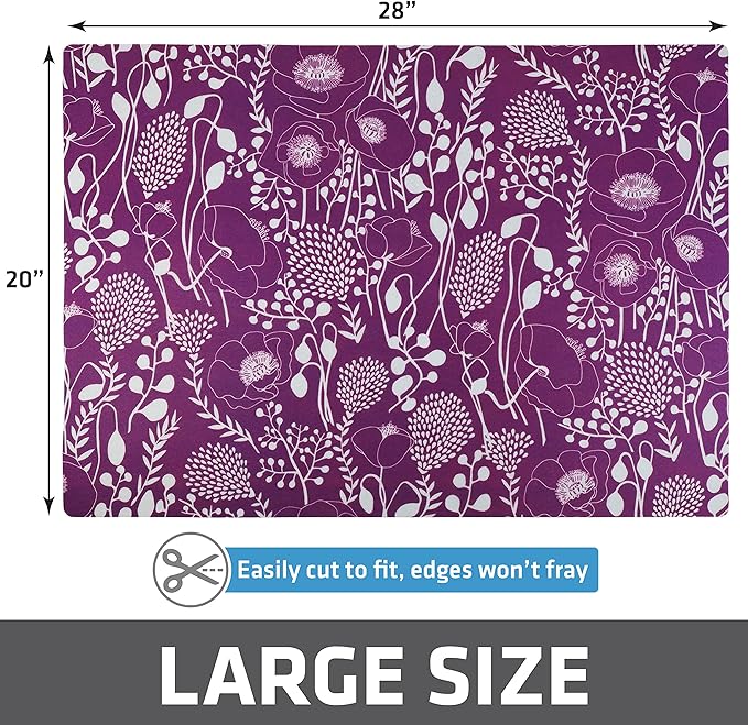 Drymate Original Cat Litter Mat, Contains Mess from Box, Protects Floors, Urine-Proof, Machine Washable, Soft on Kitty Paws, Absorbent, Waterproof (USA Made, Recycled Content) (20”x28”)(Purple Plum)