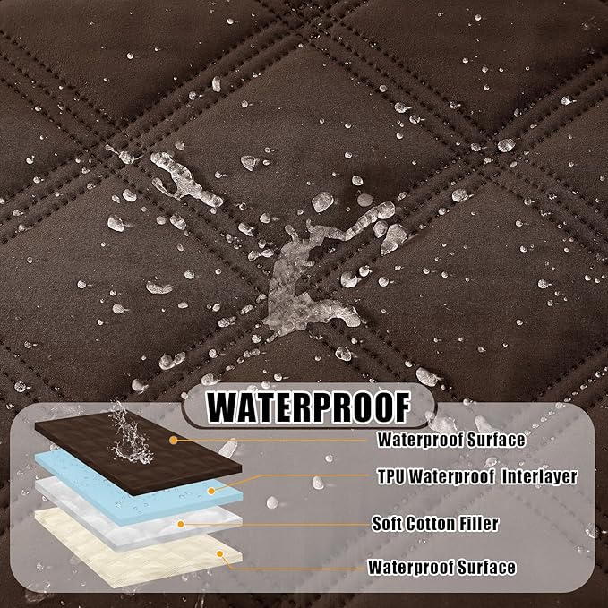 Smiry Waterproof Dog Bed Cover Blanket 30x70, Soft Reversible Pet Blanket, Washable Leakproof Cats Dogs Couch Cover for Sofa, Couch, Furniture, Lattice, Chocolate/Beige