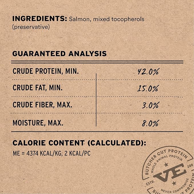 Vital Essentials Salmon Bites Dog Treats, 5 oz | Freeze-Dried Raw | Single Protein | Premium Quality High Protein Training Treats | Grain Free, Gluten Free, Filler Free