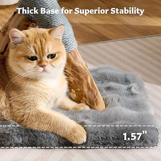 Cat Tree Modern Sturdy Solid Wood Cat Tower for Large Cat with Scratching Post for Indoor, Multifunctional Cat Tower with Cozy Bed and Platforms